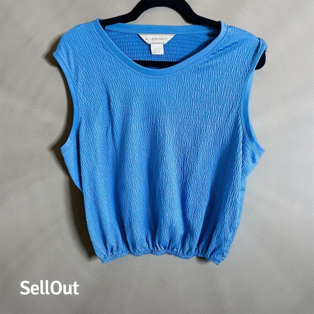Allison Daley Women's XL Blue Sleeveless Tank Top Casual Summer